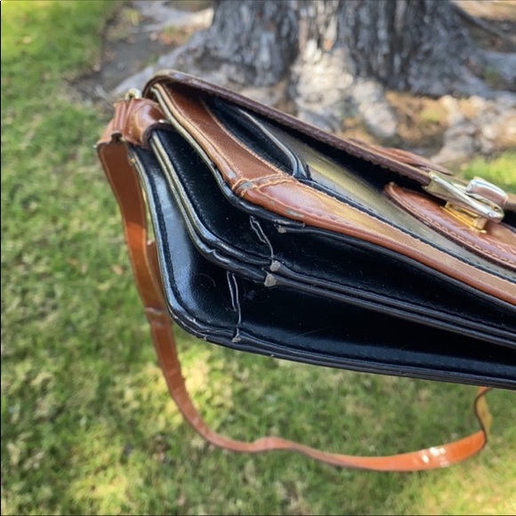 Moda Italiana brown Leather Envelope Purse Shoulder bag VINTAGE - Picture 5 of 5